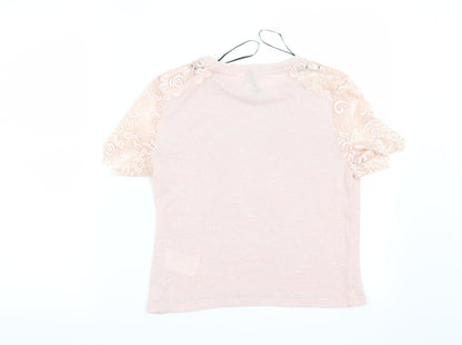 Womens UK Size M H&M Pink Basic Blouse
