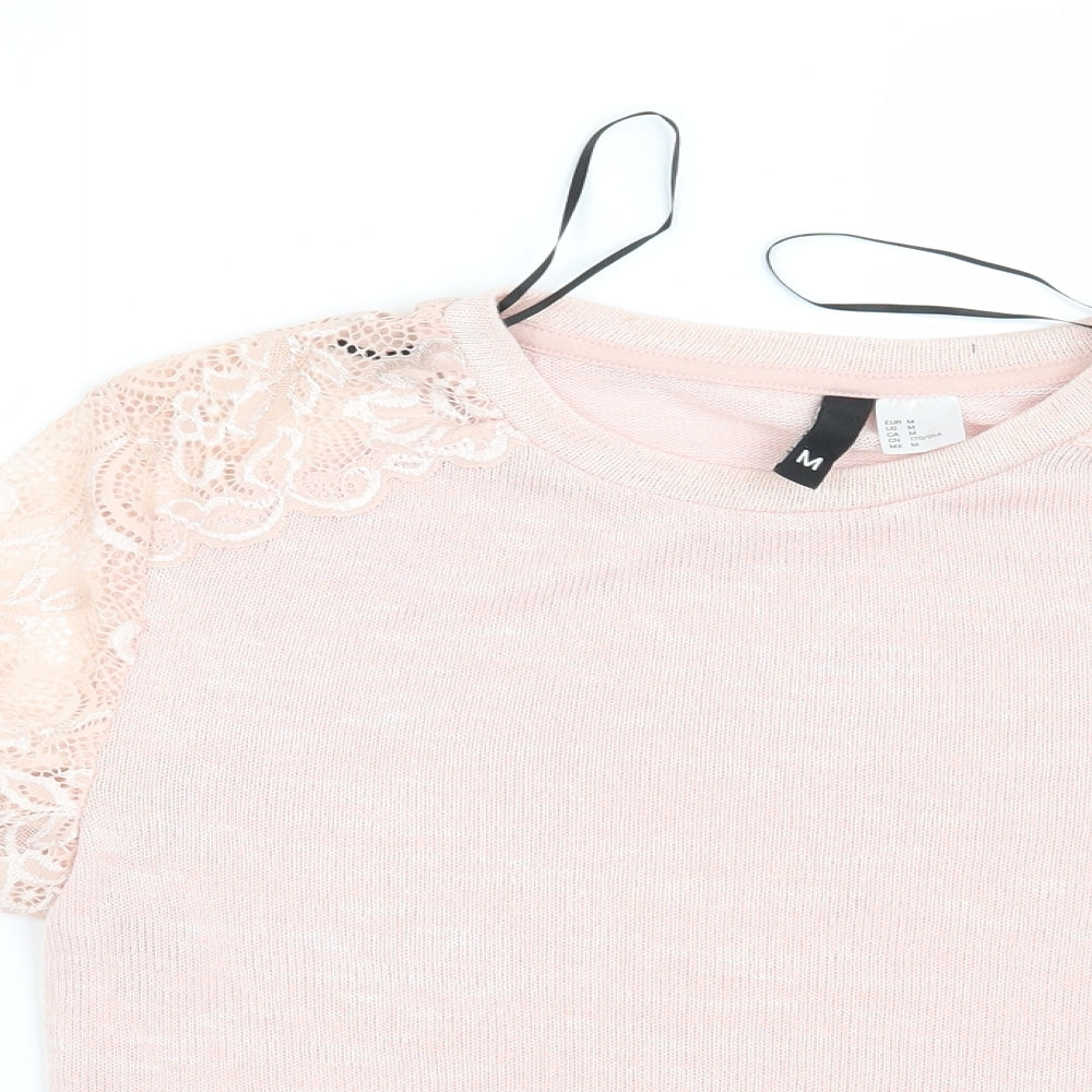 Womens UK Size M H&M Pink Basic Blouse