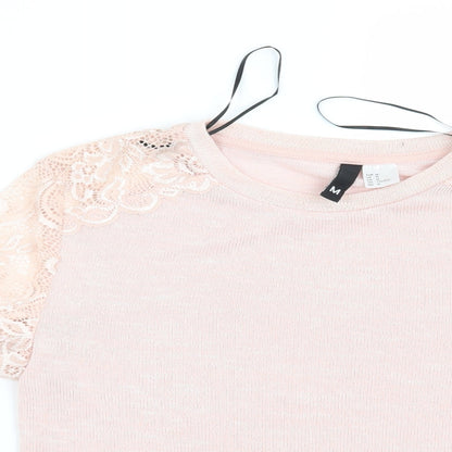 Womens UK Size M H&M Pink Basic Blouse