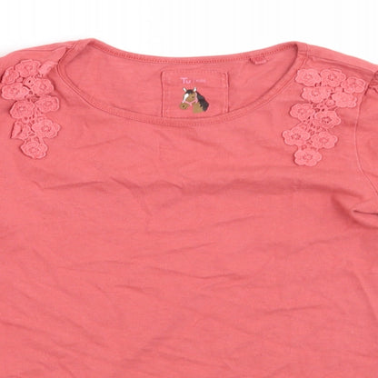 TU Girls Orange Floral  Basic T-Shirt Size 9 Years