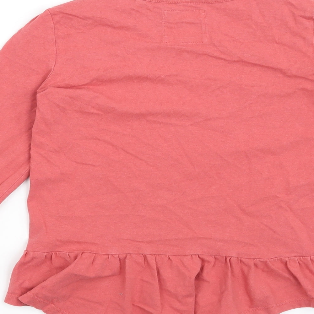 TU Girls Orange Floral  Basic T-Shirt Size 9 Years