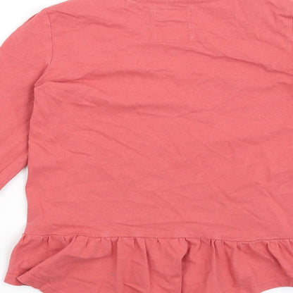 TU Girls Orange Floral  Basic T-Shirt Size 9 Years