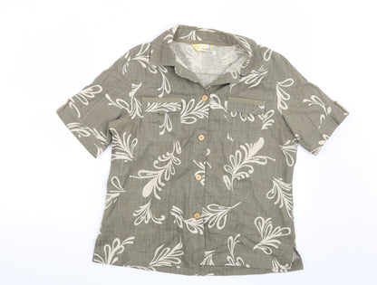 Alice Collins Womens Green Floral  Basic Blouse Size 12