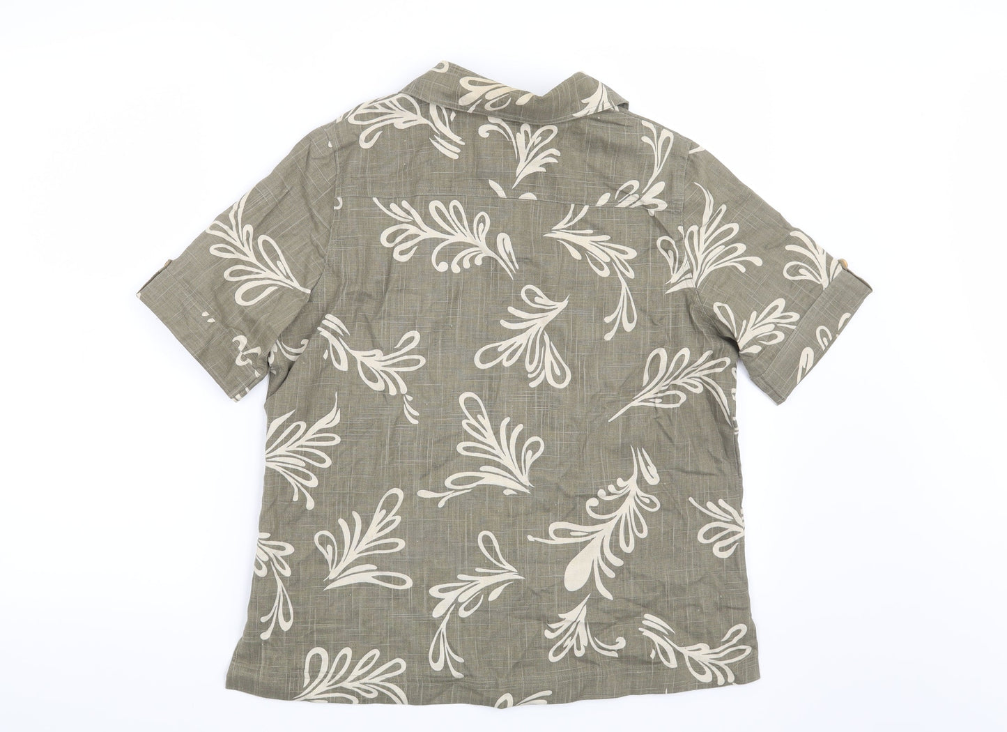 Alice Collins Womens Green Floral  Basic Blouse Size 12