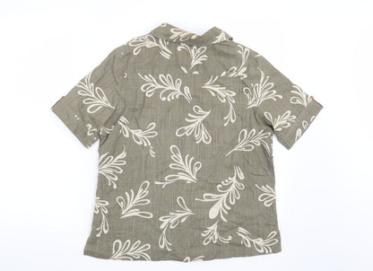Alice Collins Womens Green Floral  Basic Blouse Size 12