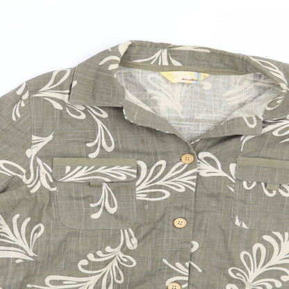 Alice Collins Womens Green Floral  Basic Blouse Size 12