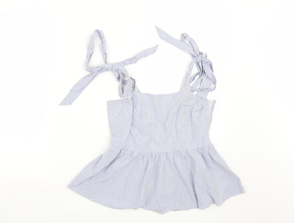 Womens UK Size 8 H&M Blue Basic Blouse