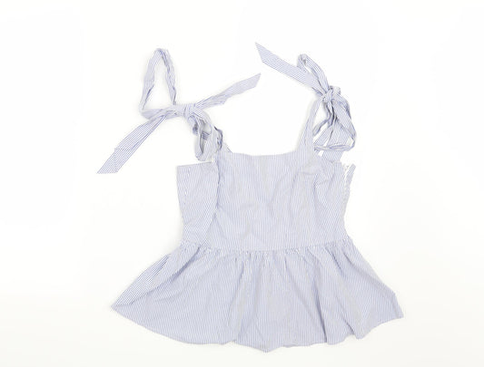 Womens UK Size 8 H&M Blue Basic Blouse