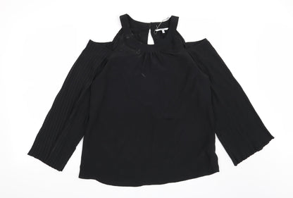 Womens UK Size M Preworn Black Basic Blouse