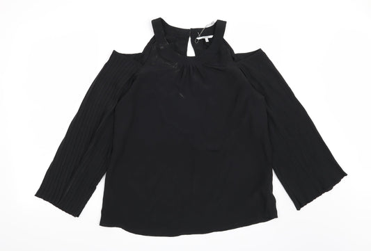 Womens UK Size M Preworn Black Basic Blouse