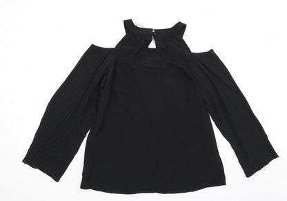 Womens UK Size M Preworn Black Basic Blouse