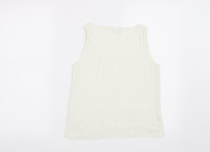 Kaleidoscope Womens White   Vest Jumper Size 10