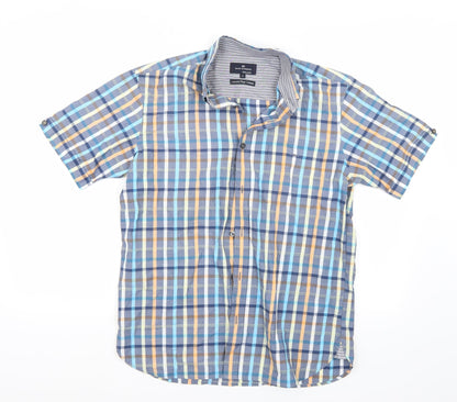 Mens UK Size S Marks and Spencer Blue  Button-Up Long Sleeve Casual Shirt