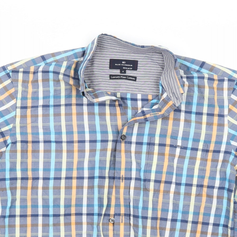 Mens UK Size S Marks and Spencer Blue  Button-Up Long Sleeve Casual Shirt