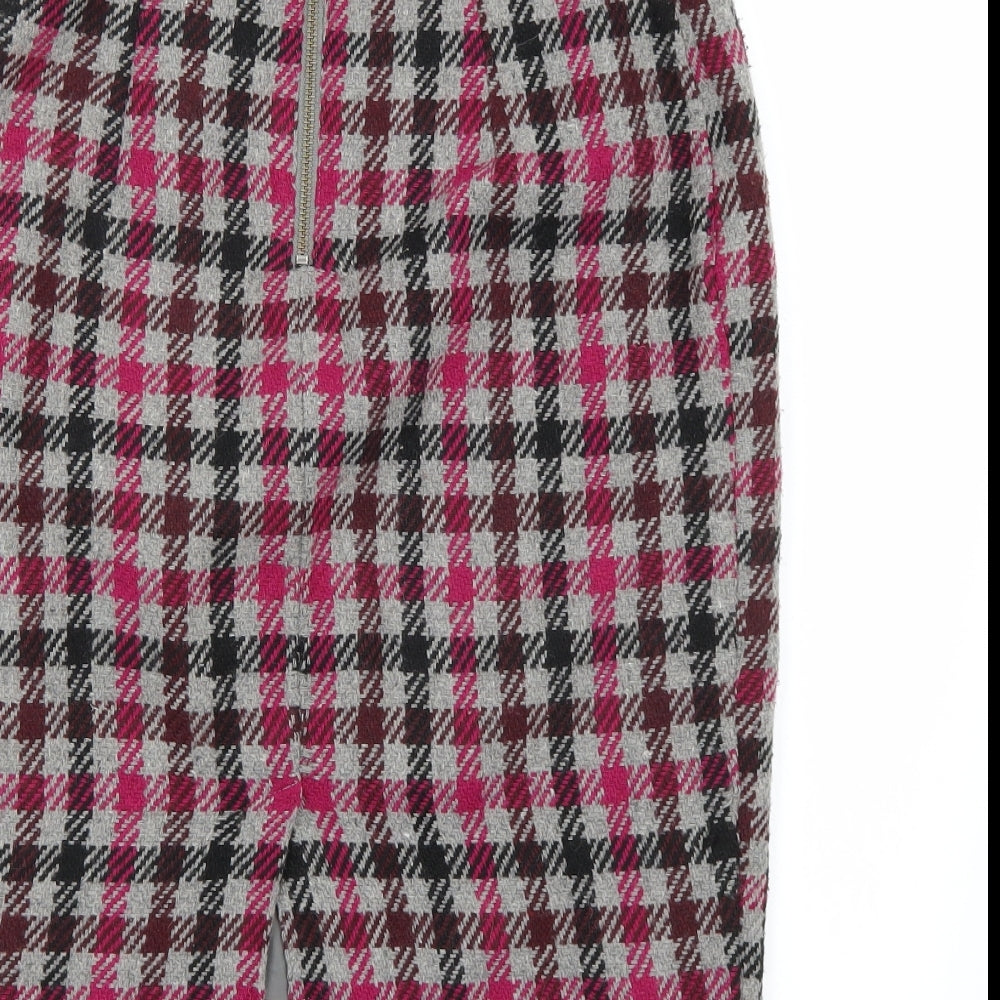 NEXT Womens Purple Check  Straight & Pencil  Size 6