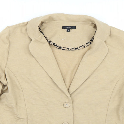 Papaya Womens Beige   Jacket Coat Size 16