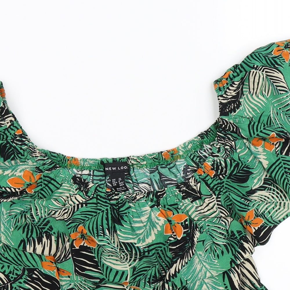Womens UK Size 10 New Look Green Basic Tank