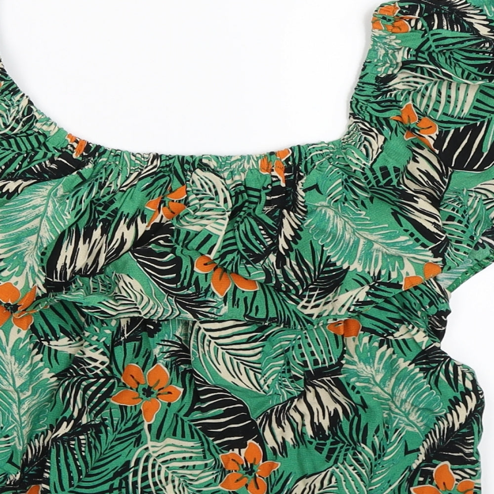 Womens UK Size 10 New Look Green Basic Tank