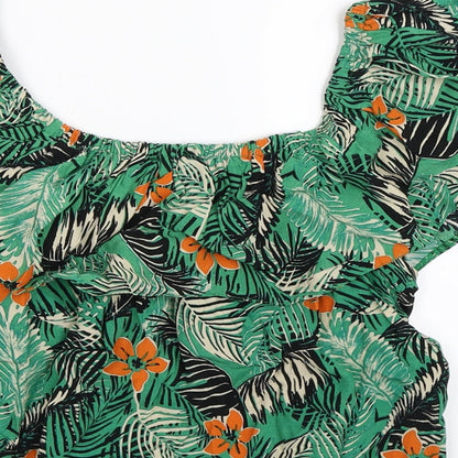 Womens UK Size 10 New Look Green Basic Tank