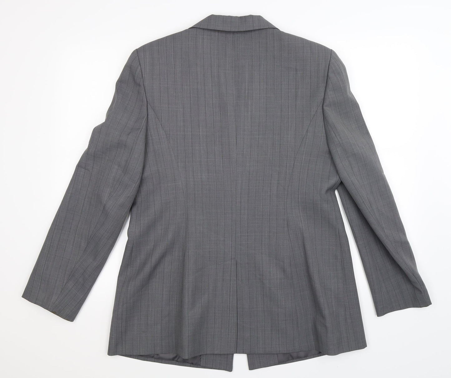 Select Womens Grey Striped  Jacket Suit Jacket Size 16