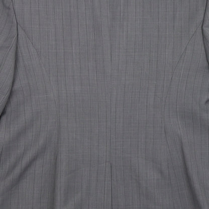 Select Womens Grey Striped  Jacket Suit Jacket Size 16