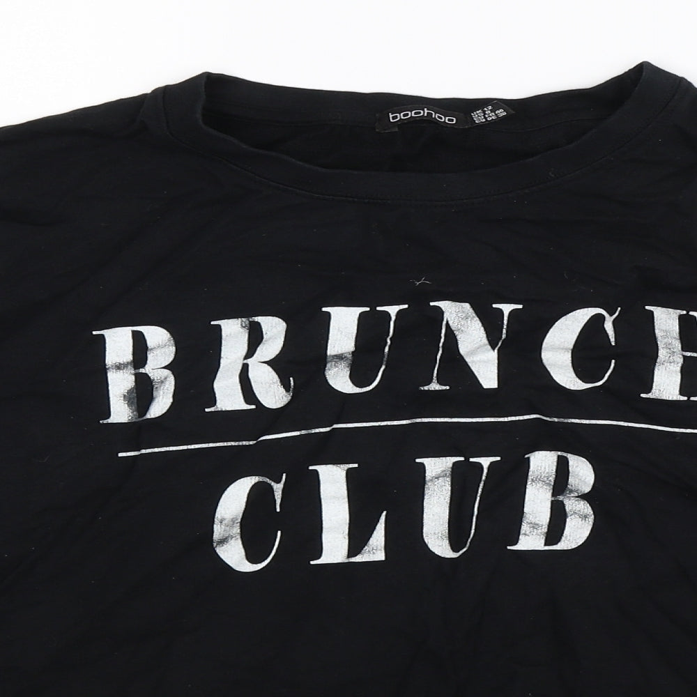 Boohoo Womens Black   Pullover Sweatshirt Size 12