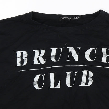 Boohoo Womens Black   Pullover Sweatshirt Size 12