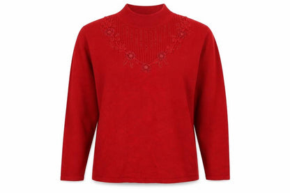 Bonmarché Womens Red Knit Pullover Jumper Size XL
