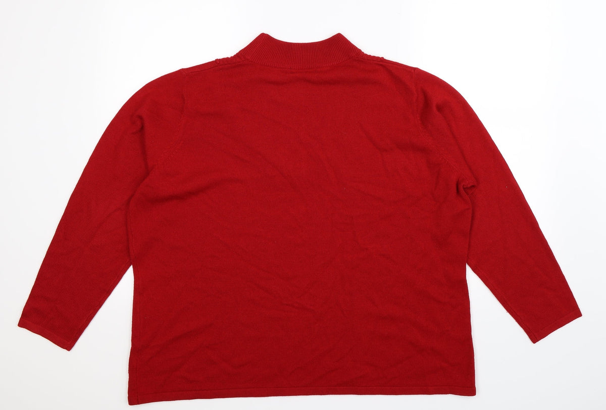 Bonmarché Womens Red Knit Pullover Jumper Size XL
