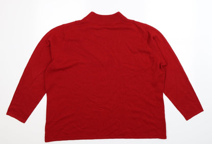 Bonmarché Womens Red Knit Pullover Jumper Size XL