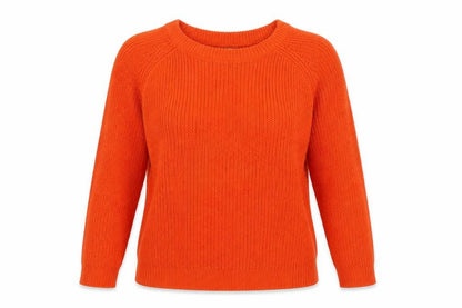 Tru Collection Womens Orange  Knit Pullover Jumper Size S