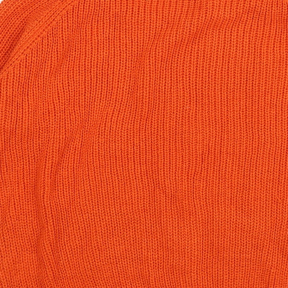 Tru Collection Womens Orange  Knit Pullover Jumper Size S