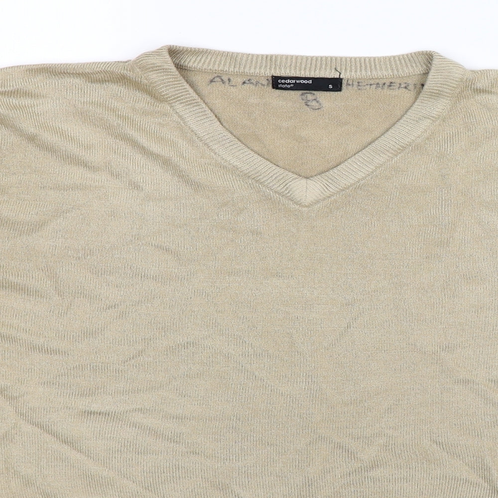 Cedar Wood State Mens Beige  Knit Pullover Jumper Size S