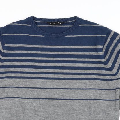 Cedar Wood State Mens Grey Striped  Pullover Jumper Size M