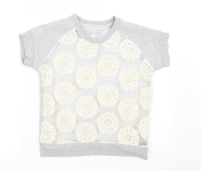 Atmosphere Womens Grey Floral  Pullover Jumper Size 6