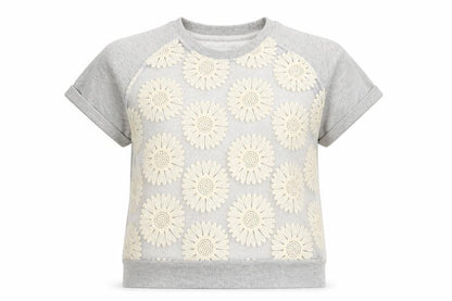 Atmosphere Womens Grey Floral  Pullover Jumper Size 6