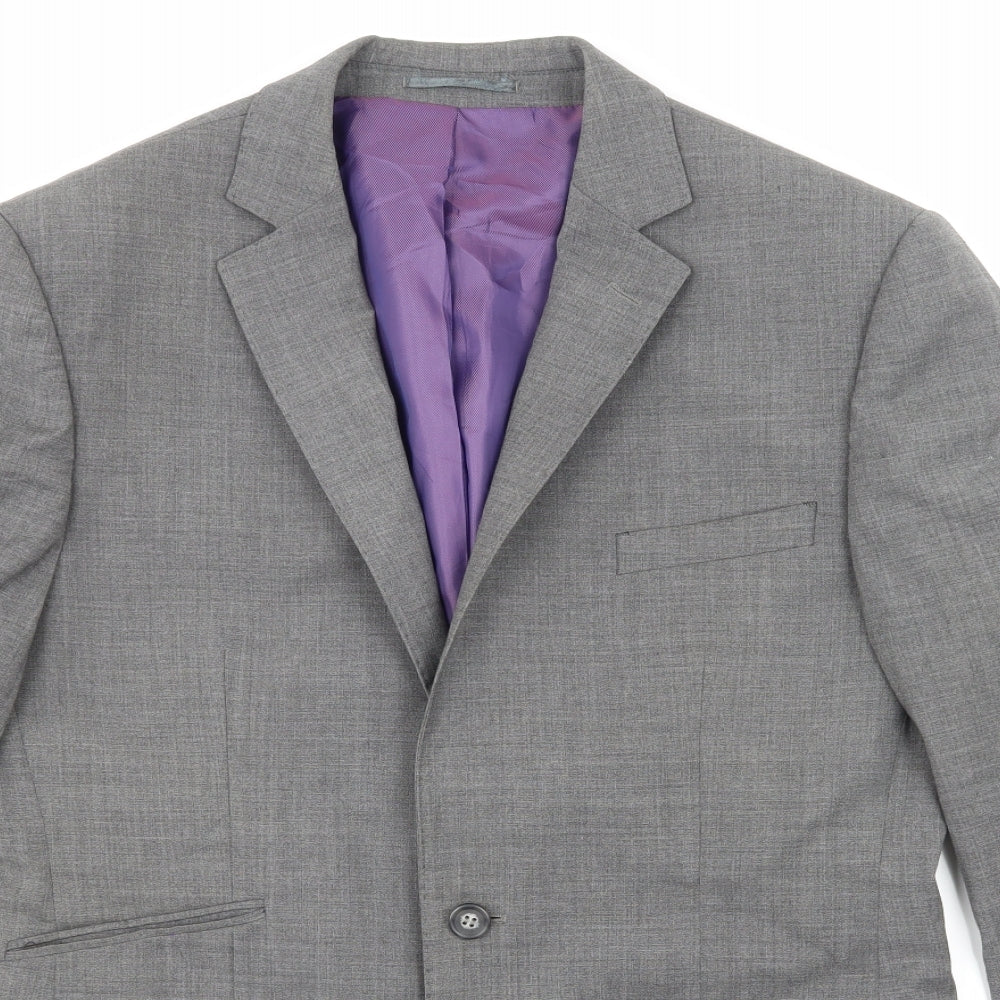 Mens UK Size 38 Brook Taverner Regular Grey Suit Jacket