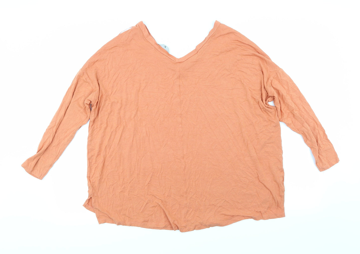 TU Womens Orange   Basic T-Shirt Size 8