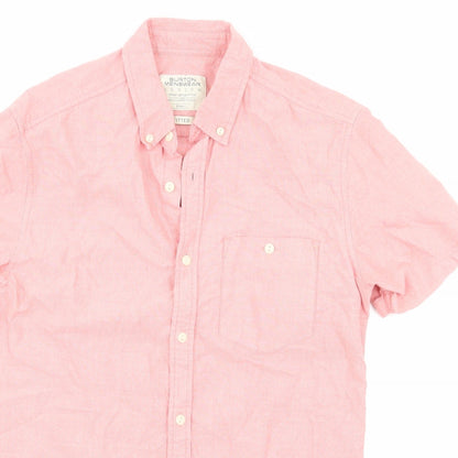 Mens UK Size S Burton Pink  Button-Up Short Sleeve Casual Shirt