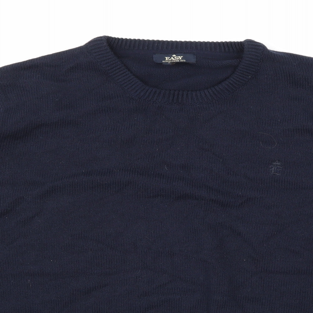 Easy Mens Blue   Pullover Jumper Size L