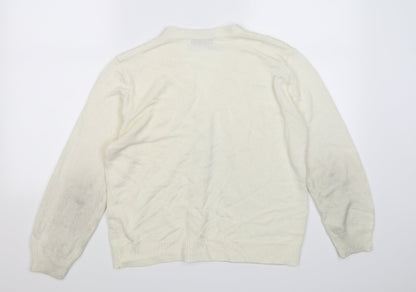 FUTURE LADY Womens Ivory  Knit Cardigan Jumper Size L