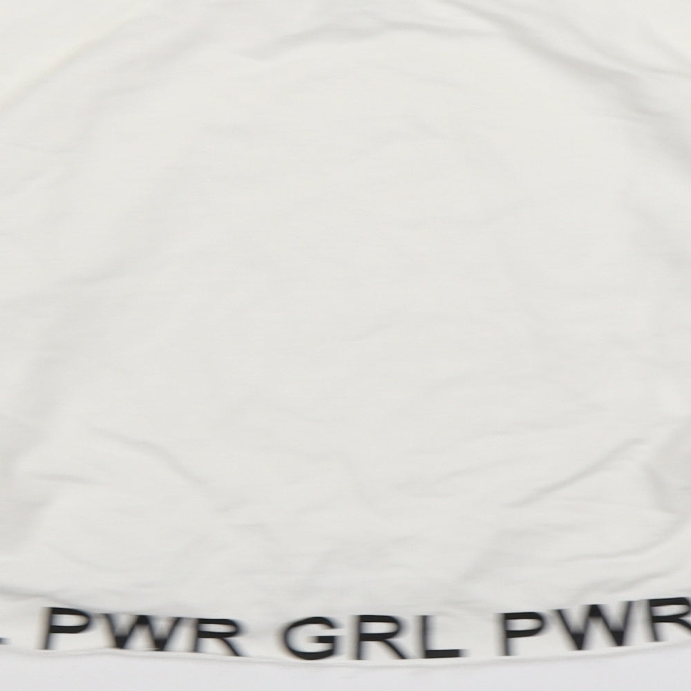 Primark Girls White  Jersey Pullover Sweatshirt Size 13-14 Years  - girl power