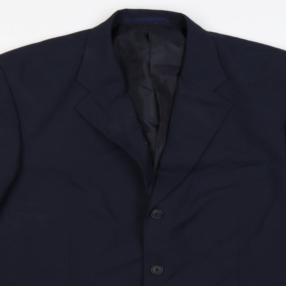 Mens UK Size 44 Essentials Regular Blue Suit Jacket