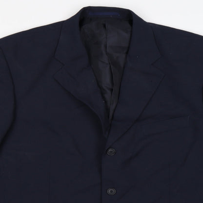 Mens UK Size 44 Essentials Regular Blue Suit Jacket