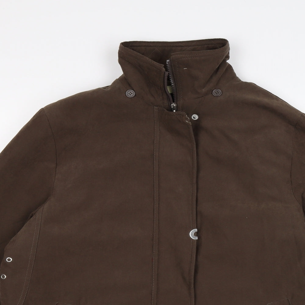 Classics Womens Brown  Velour Windbreaker Coat Size 14
