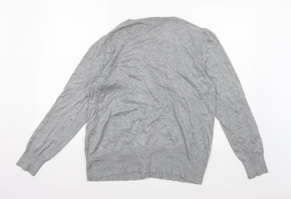 amrks Womens Grey  Knit Cardigan Jumper Size 20