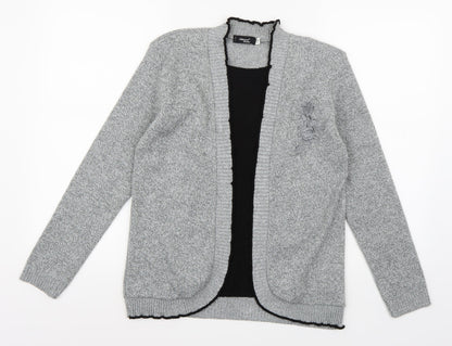 Glimpse Design Womens Grey  Knit Cardigan Jumper Size S