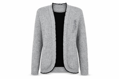 Glimpse Design Womens Grey  Knit Cardigan Jumper Size S