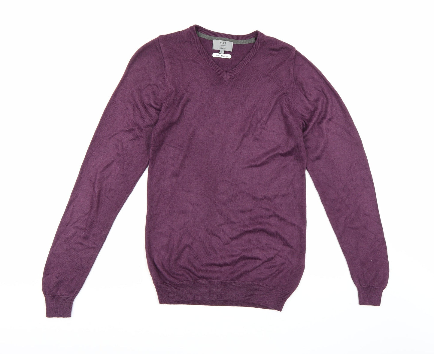 Marks and Spencer Mens Purple  Knit Pullover Jumper Size S