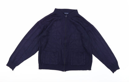 Invicta Mens Blue  Knit Full Zip Jumper Size M